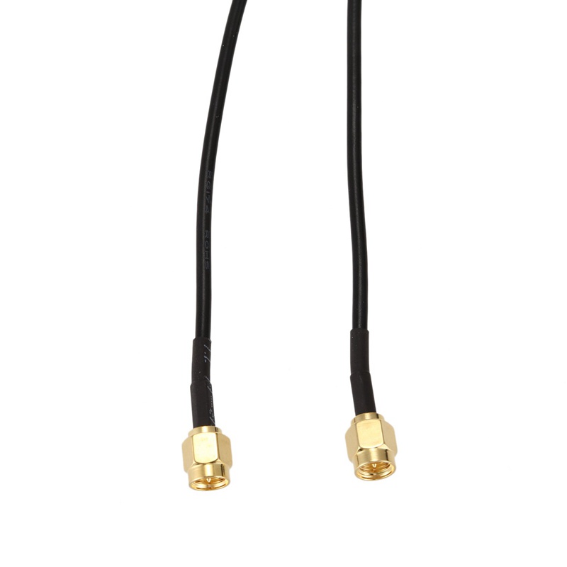 Set 2 dây cáp đồng trục mở rộng SMA đầu đực sang SMA đầu đực M-M RF Coaxial Pigtail RG174 màu vàng