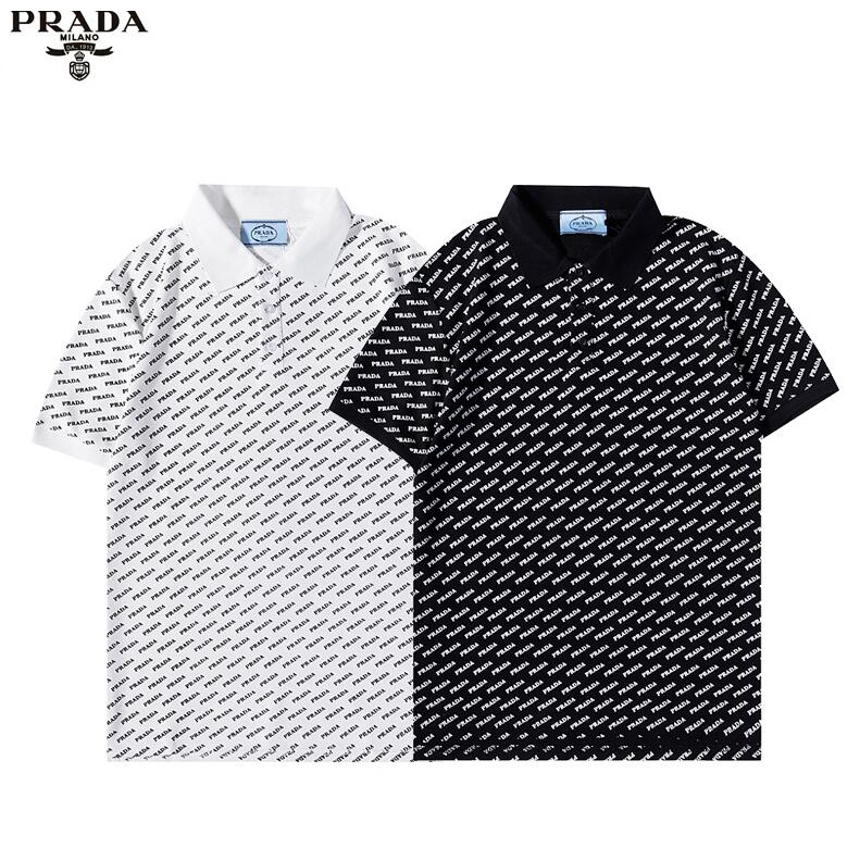 Prada Áo Thun Tay Ngắn Chất Liệu Cotton In Họa Tiết Thời Trang Cho Nam Và Nữ