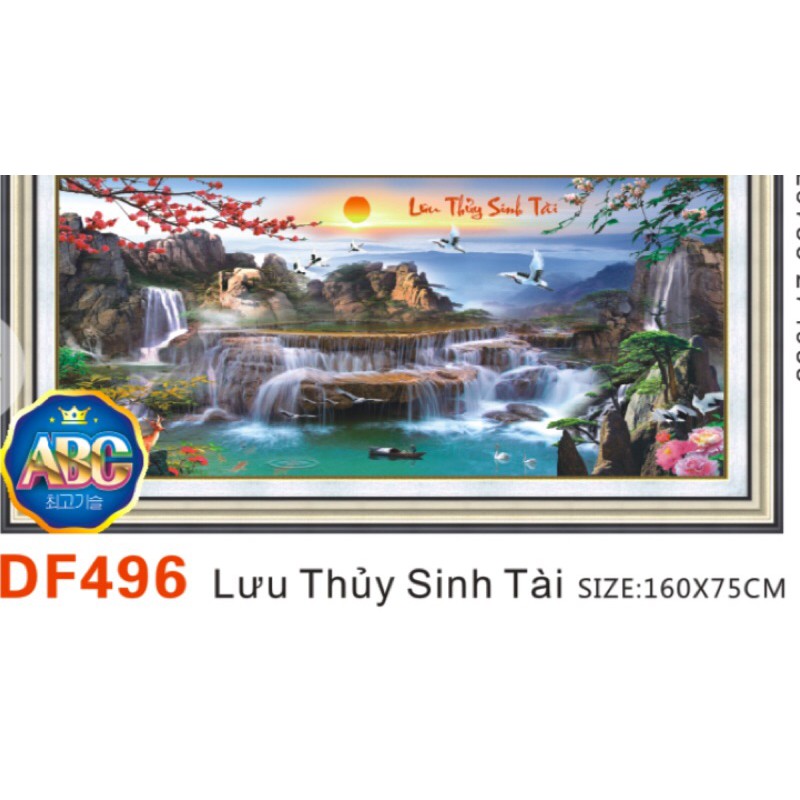 Tranh đính đá Lưu Thuỷ Sinh Tài DF496 (160x75) chưa đính