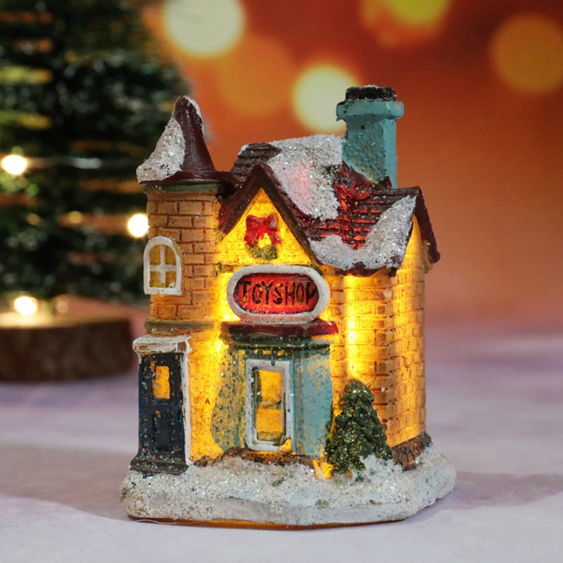 Ngôi nhà Giáng sinh trang trí phong cách có đèn LED và âm thanh xinh xắn
