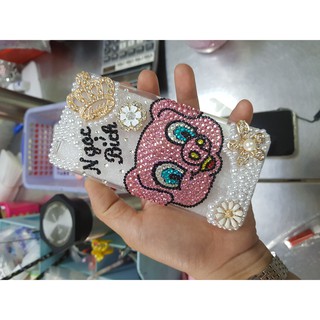 Ôp lưng handmade đính đá họa tiết Heo xinh xắn