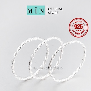 Nhẫn nữ bạc ta, Nhẫn chỉ xoắn bạc cá tính nhỏ xinh Classic