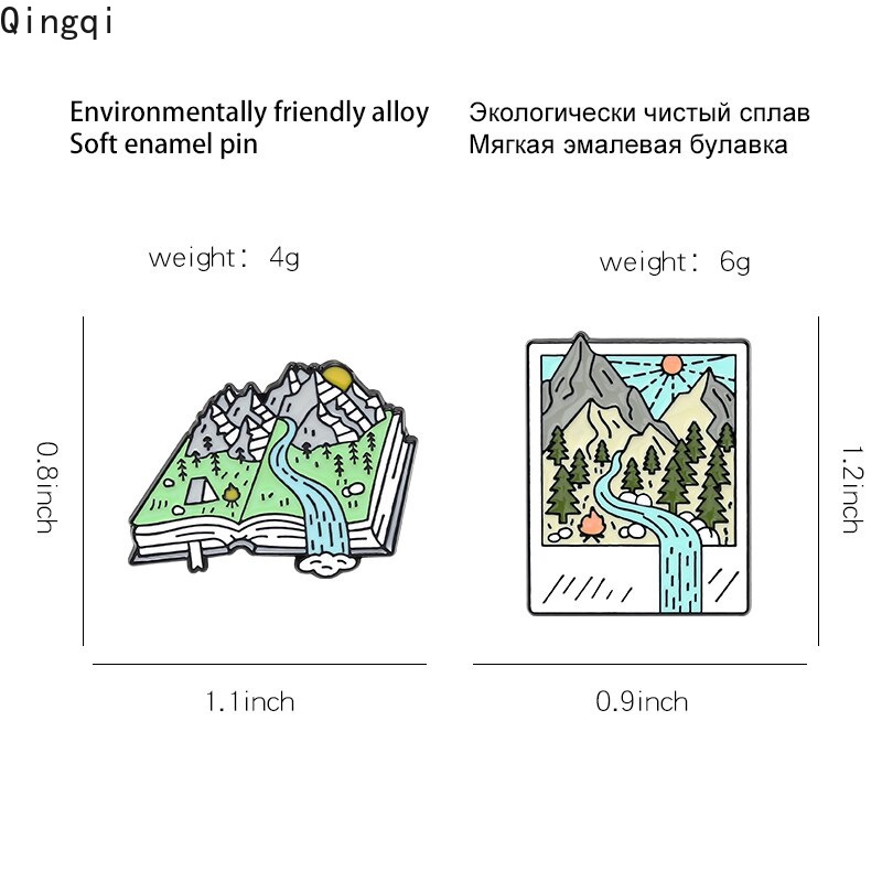 Ghim cài áo Miss Zoe tráng men hình ngọn núi dành cho bạn bè
