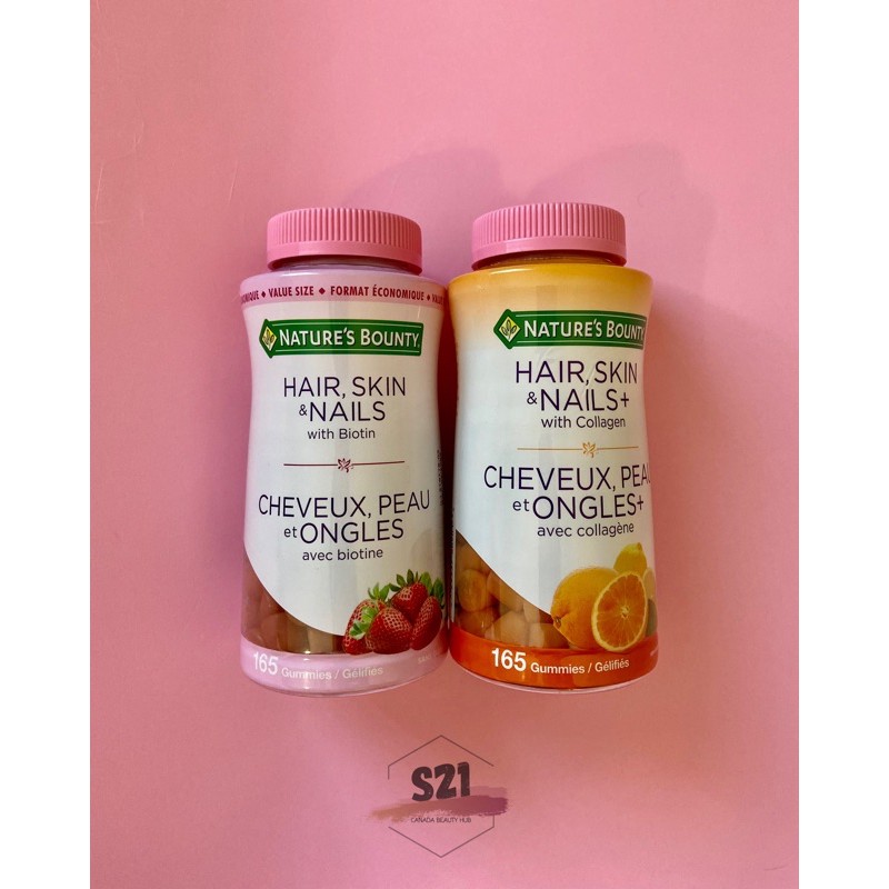 Kẹo Gum Tóc Da Móng Vị Cam | Dâu Nature's Bounty Hair Skin Nails 165 Viên
