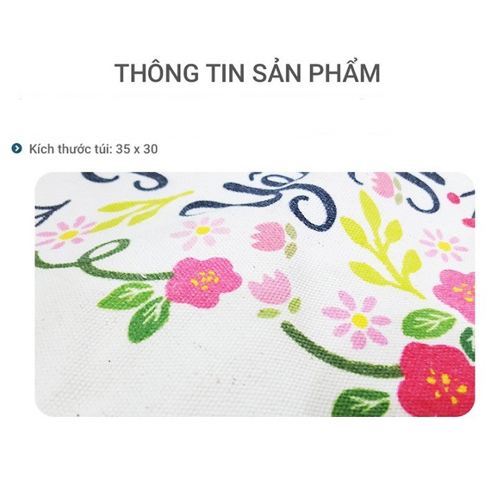 [XẢ KHO 3 NGÀY] Túi vải xách tay thời trang họa tiết trẻ trung, nhiều màu