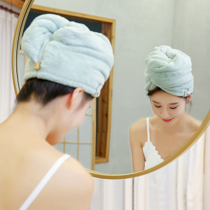 Mũ nhung trùm đầu siêu thấm hút khô tóc nhanh chóng cho nữ