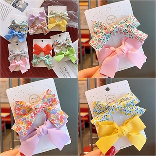 Set kẹp tóc gắn nơ 2 chi tiết cho bé gái - handmade