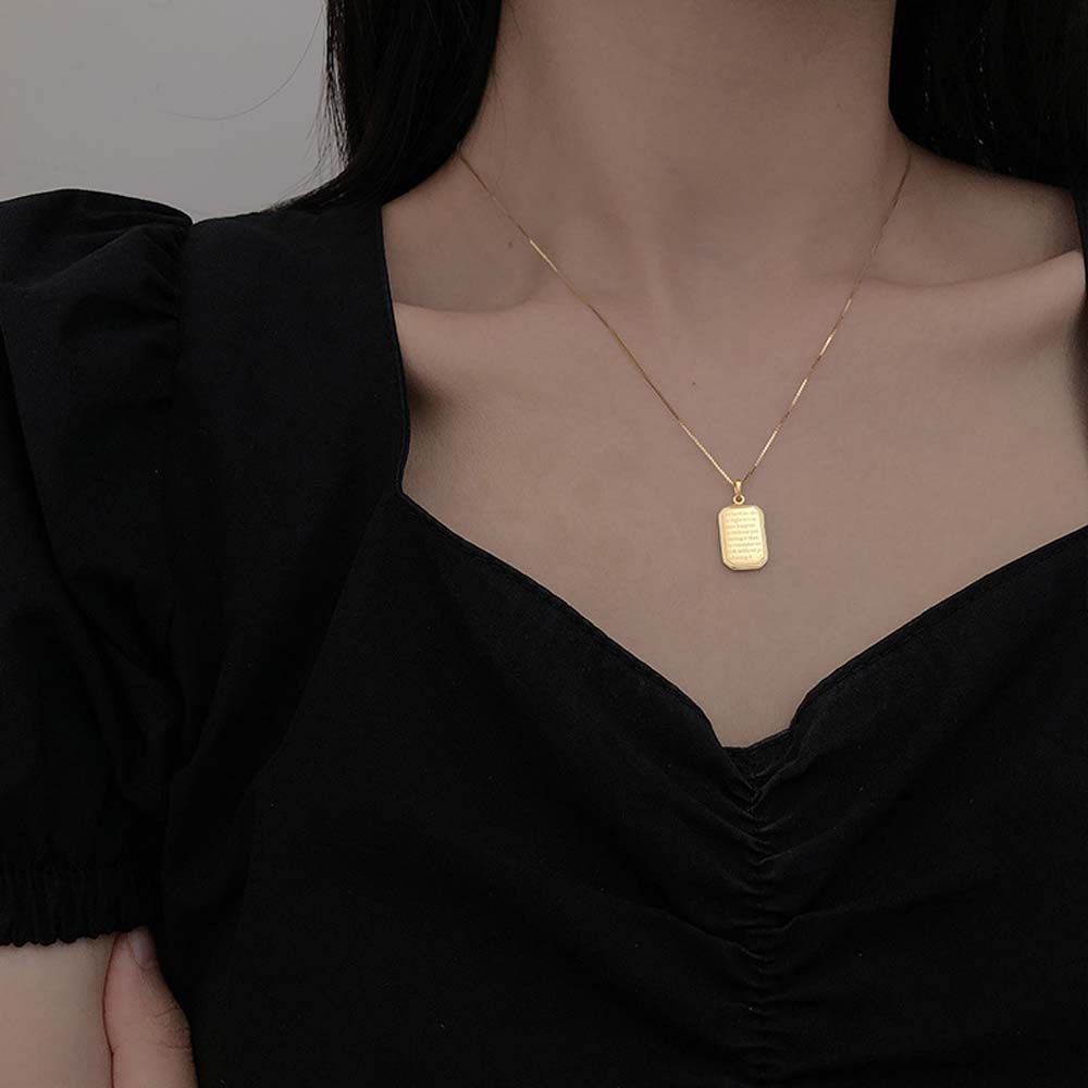 Vòng cổ hợp kim mặt hình vuông nhiều màu thời trang Hàn Quốc cho nữ
