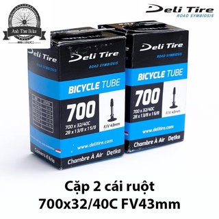 Cặp 2 cái ruột xe đạp deli tire 700x32-40c 43mm van pháp - van hạt gạo