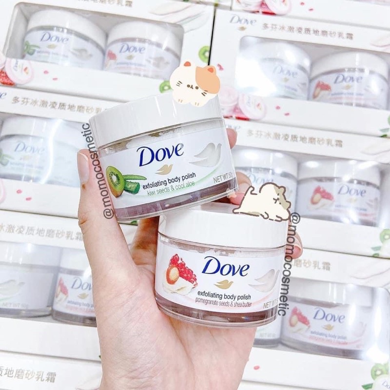 Set tẩy da chết body Dove bản Trung (mỗi hũ 50gr)