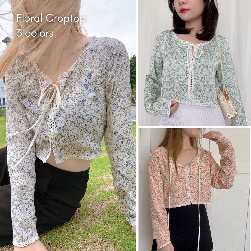 Áo Croptop hoa thiết kế
