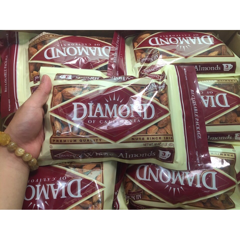 Hạnh nhân diamond 453g - Nhập Khẩu USA (Vỏ mỏng rang bơ)