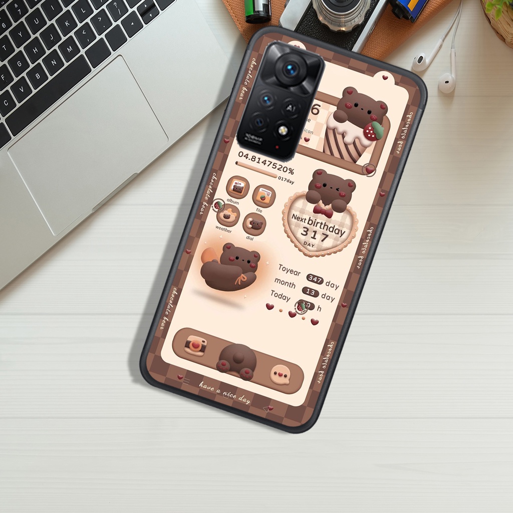 ỐP LƯNG XIAOMI REDMI NOTE 11 4G - NOTE 11S  - NOTE 11 5G - NOTE 11 PRO, IN HÌNH GẤU NÂU CHOCOLATE ĐÁNG YÊU.
