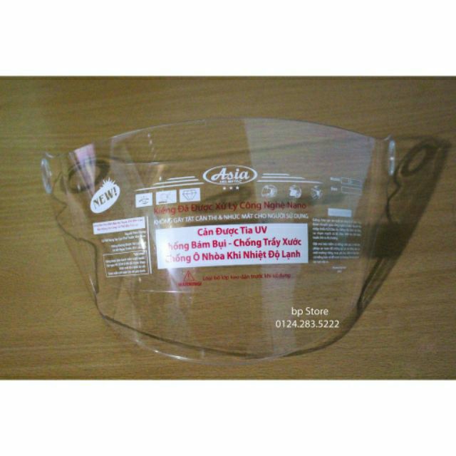Kính gắn mũ bảo hiểm ASIA MT115 và MT168, kính thay thế dành cho nón bảo hiểm asia 3/4