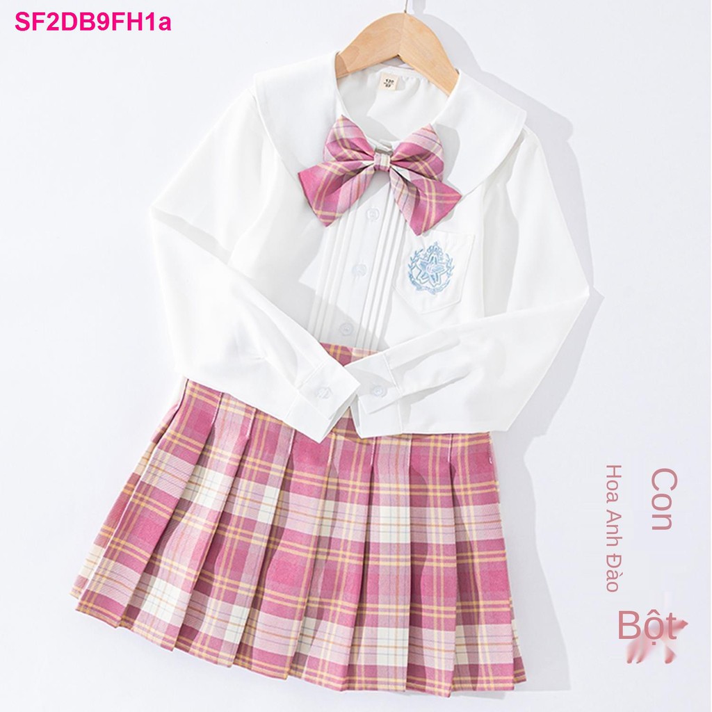 ♪ Girls JK phục vụ trang Hàn XôName phong cách trẻ em mùa hè mặc hai tay áo dài váy ngắn đặt lưới đỏ