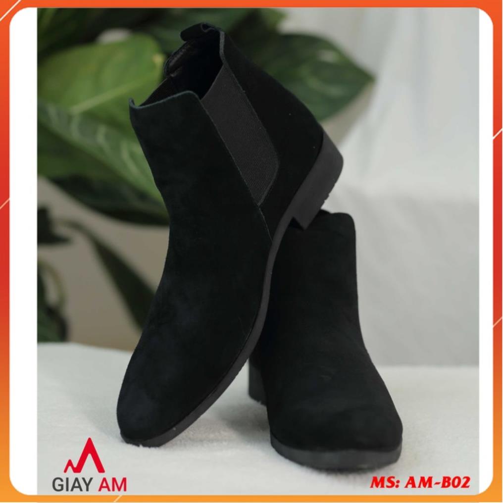VIP Giày Chelsea Boot da lộn tăng lên được gần 5cm chiều cao - Giày cổ cao