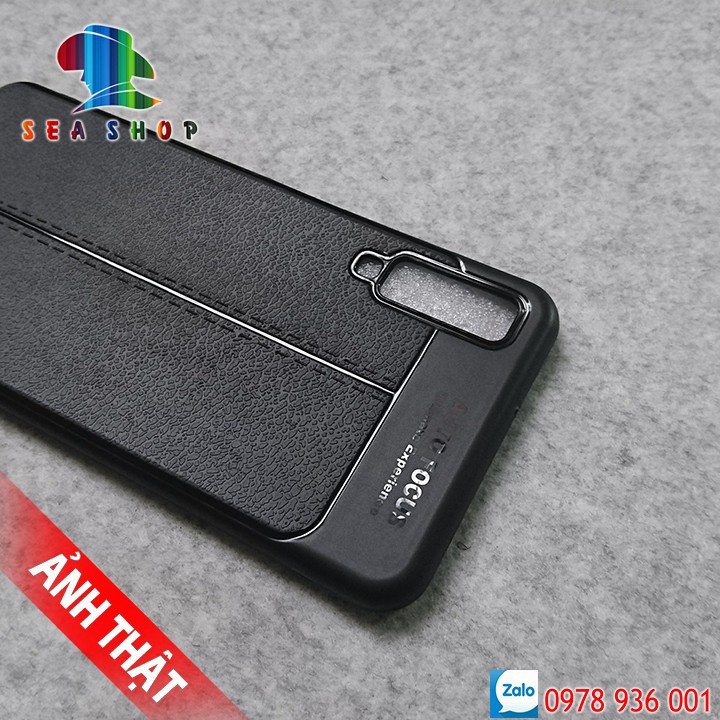 Ốp lưng Samsung Galaxy A7 2018 vân da loại A - Nhựa dẻo - Siêu bền