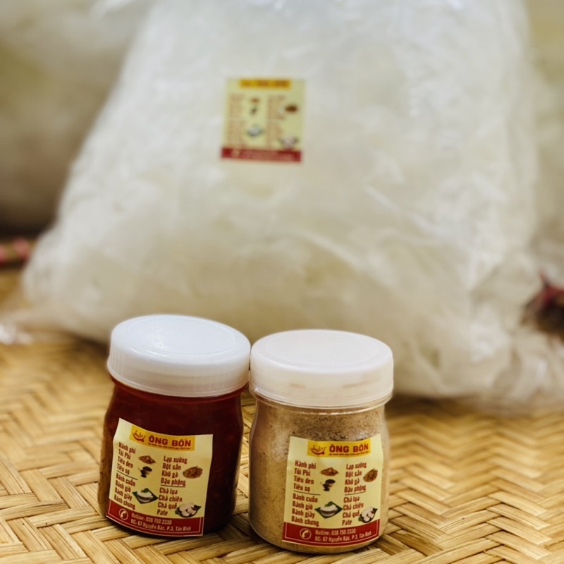 Combo Bánh Tráng Cắt Loại A(200g) + Sa Tế, Muối Tôm, Muối Tôm Hành Phi