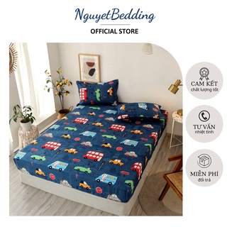 Bộ ga gối Cotton - 1 Ga 2 vỏ gối 45x65cm - Chất vải mềm mịn - Ga gối NguyetBedding