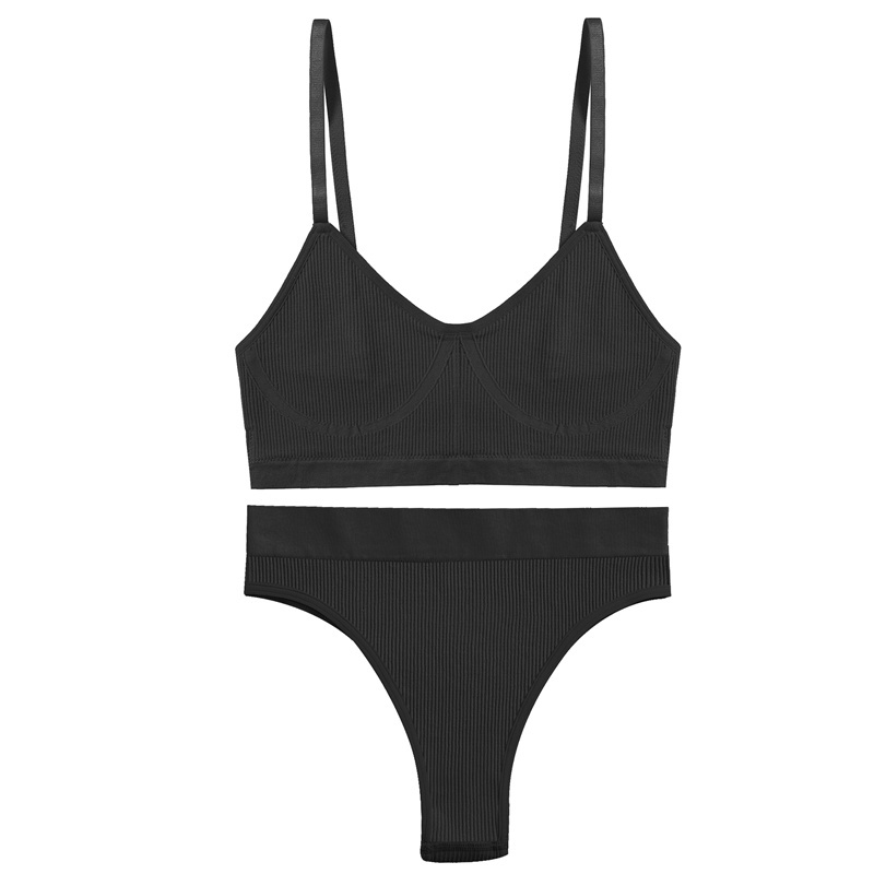 Cute Byte Bộ Đồ Lót Áo Ngực Không Gọng + Quần Lót Lưng Thấp Không Đường May Thiết Kế Dễ Thương Cho Nữ