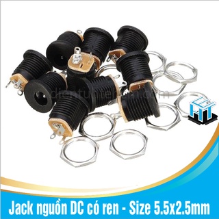 Set jack nguồn dc có ren - size 5.5x2.5mm