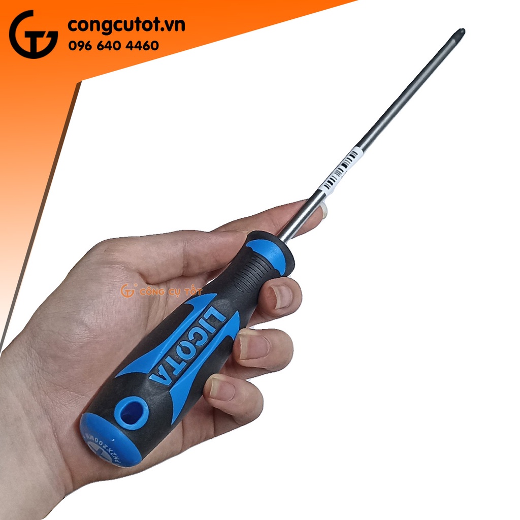 Tô vít cán cao su chống dầu 200mm thép CrV Ø6 PH2 Đài Loan Licota ASD-522002