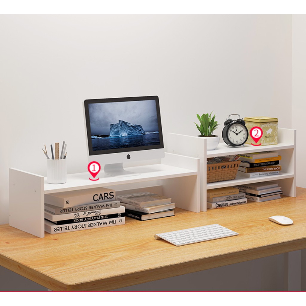 Bàn Máy Tính Nhỏ Giá Sách Đơn Giản KICO - BH 1037 Gỗ MDF Hiện Đại Kệ Sách Để Đồ Học Sinh Kết Hợp