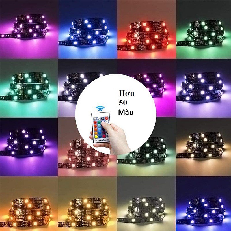 Đèn led tiktok 5M mix đổi màu 5050RGB Quay video cuốn hút Triệu view Đèn trang trí phòng ngủ bàn làm việc