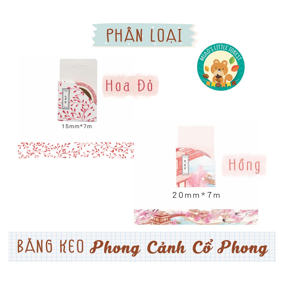 Washi Tape | Băng Keo Phong Cảnh CỔ PHONG | W22