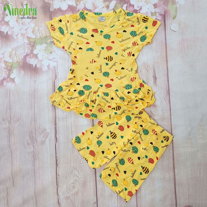 Đồ bộ bé gái vải xuất dư size cho bé 8-16kg - Ninedra
