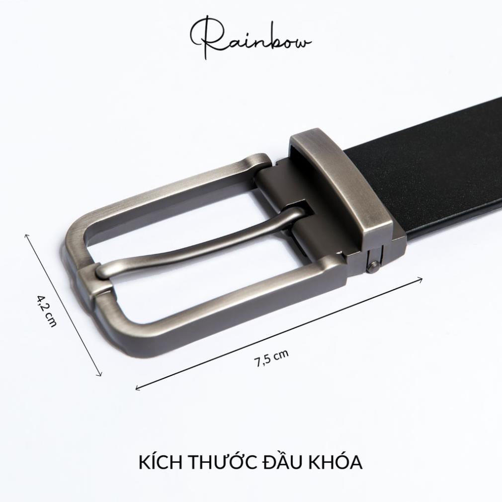 Thắt lưng nam Axer da bò nhập khẩu từ Italy, mặt khoá hợp kim mạ cao cấp chống xước BELT001|Chính hãng RAINBOW