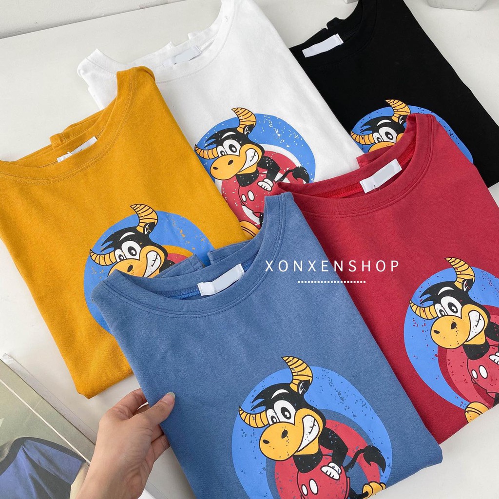 Áo thun form rộng in họa tiết chất cotton dày dặn Xonxen shop free size mã 79