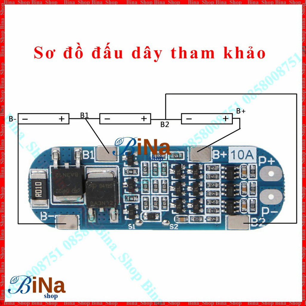 Mạch sạc bảo vệ pin 3S 10A 12.6v