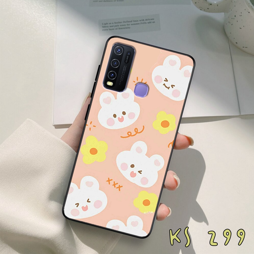 Ốp lưng Vivo Y55 5G - Y75 5G - Ốp lưng vivo in hình gấu &amp; thỏ đang yêu - lưng nhám viền TPU cao cấp