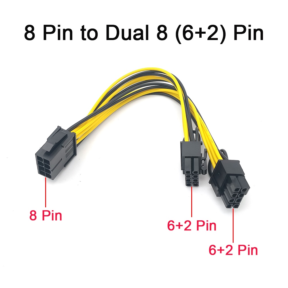 Dây Cáp 8 pin pci-e 8 (6 + 2) pin 20cm Cho card Đồ Họa pci-e gpu