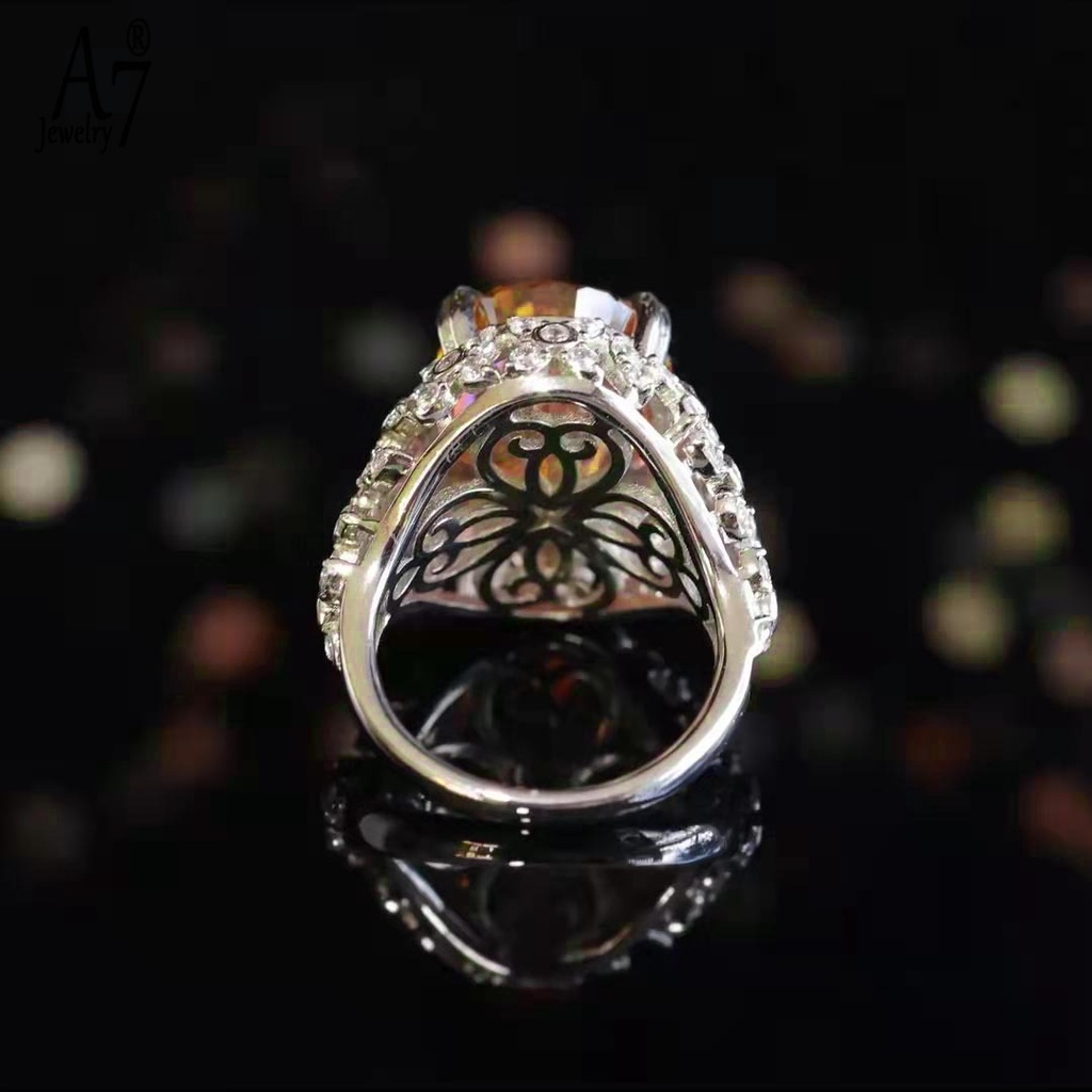 Nhẫn Hở Khảm Đá Kim Cương Vàng A7 Bằng Carbon Cao Cấp Cho Nữ