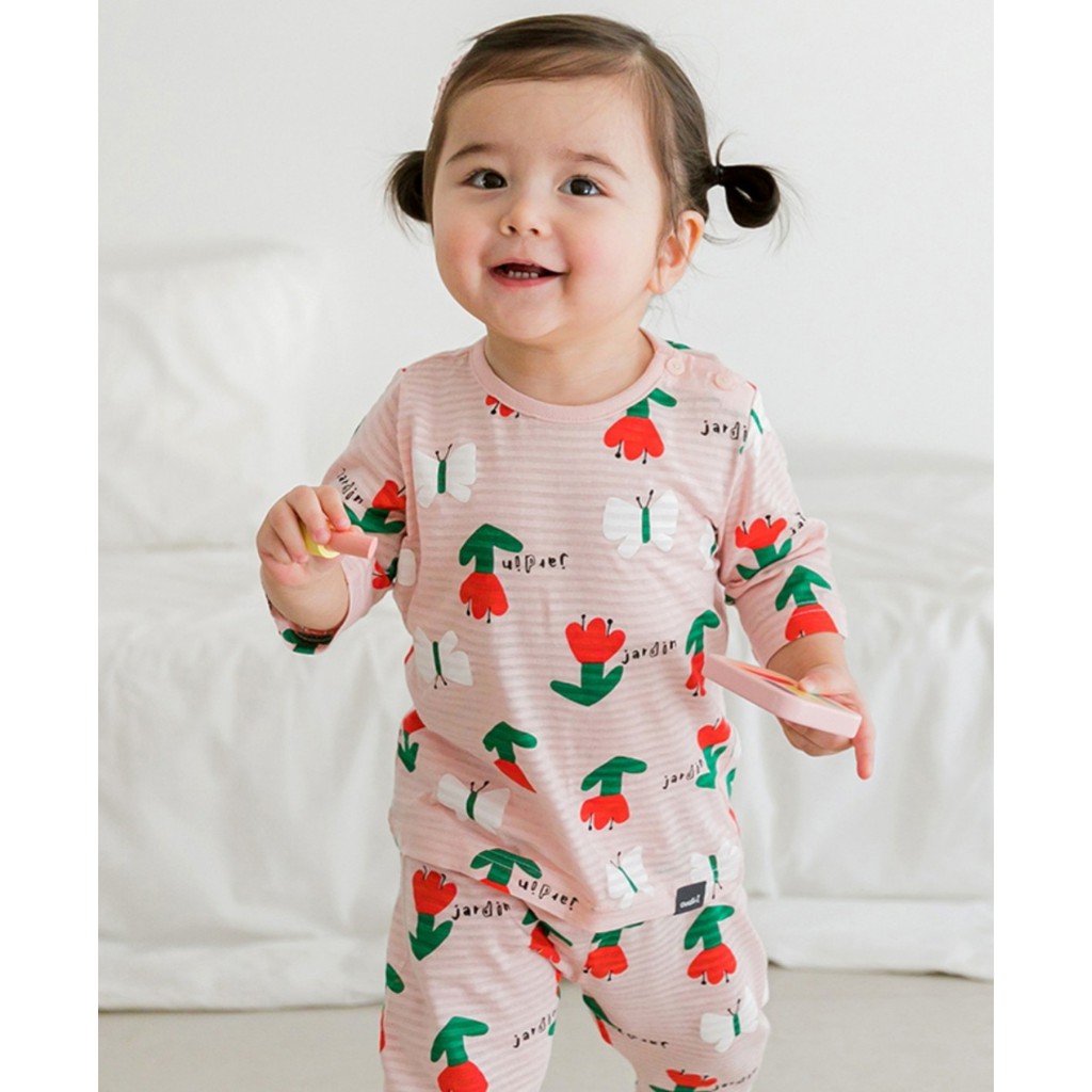 Bộ tay lửng Cotton chính hãng Cordi-i Hàn Quốc bé gái