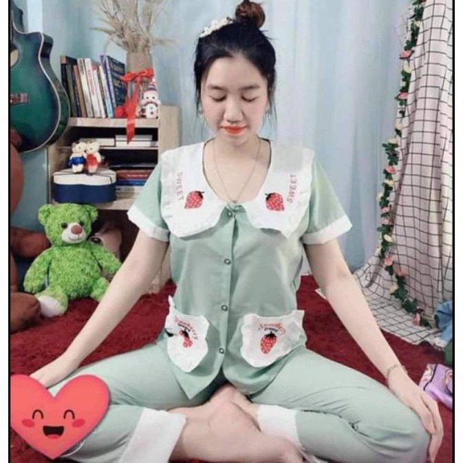 Đồ bộ mặc nhà trái dâu [CÓ VIDEO + HÌNH THẬT] freesize