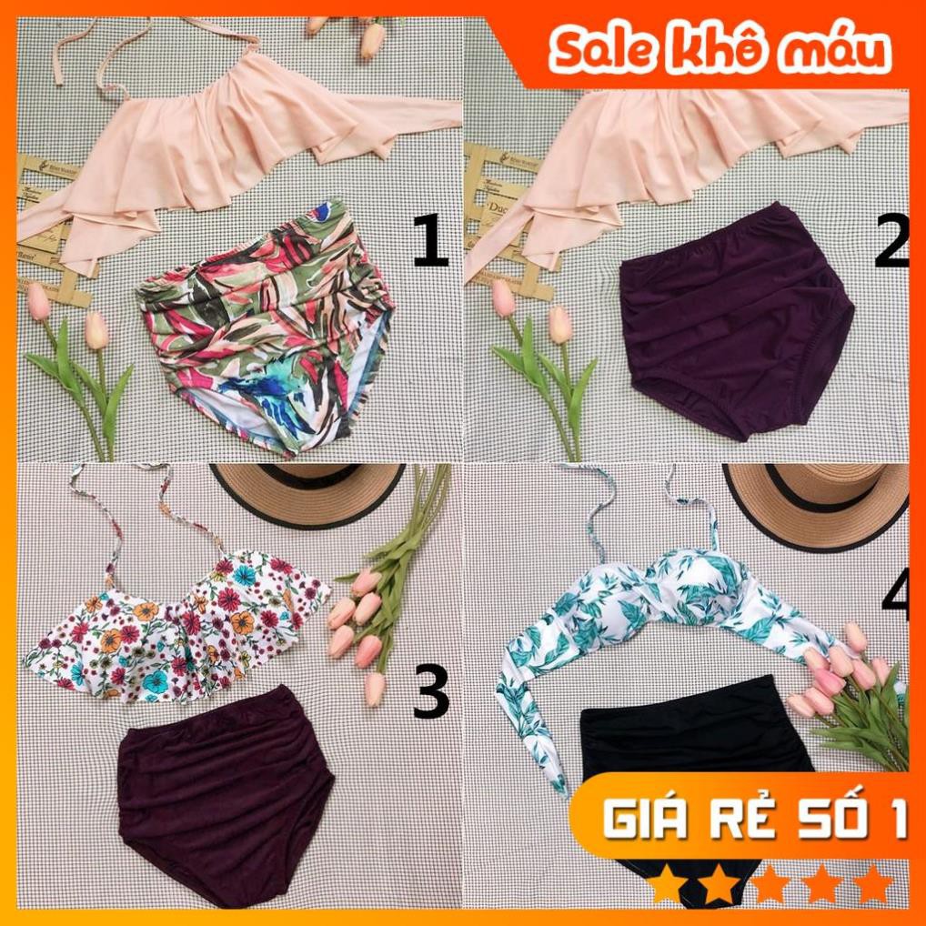 Bán tách lẻ áo/quần đồ bơi áo bèo kín đáo nhiều màu bikini hè - ảnh thật shop chụp
