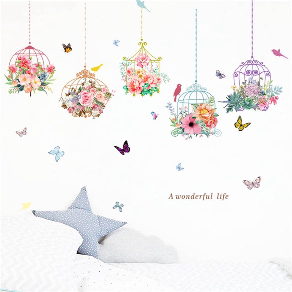 PATRICIA Sticker Dán Tường Chống Thấm Nước Họa Tiết Hình Bông Hoa Dùng Trang Trí Phòng Cho Trẻ Nhỏ