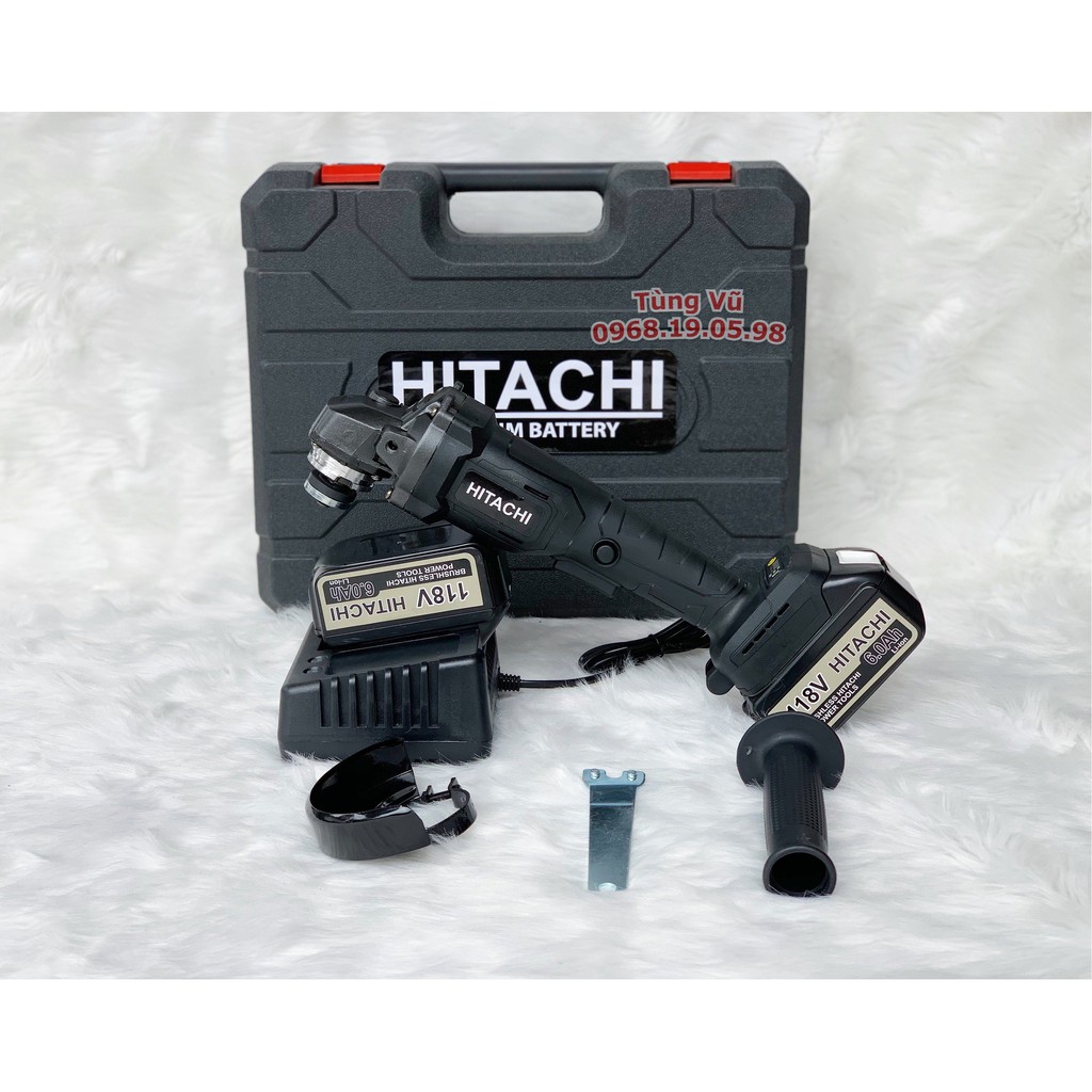 Máy Mài Pin HITACHI 118V - Không Chổi Than [ FULL BOX + BH 12 Tháng ] - Máy Cắt Cầm Tay - 2 PIN