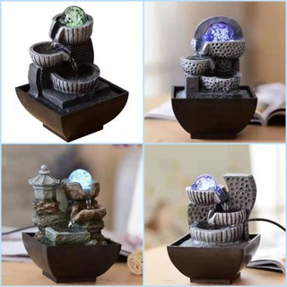 Thác Nước Phong Thủy Mini Cối Đá Tài Lộc (Nhiều mẫu)- Vật Phẩm Phong Thủy