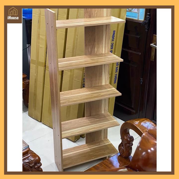 Kệ sách gỗ hình xương rồng đa năng, Giá tủ sách gồm 4 tầng 8 ngăn lắp ghép thông minh cao 120cm iHouse
