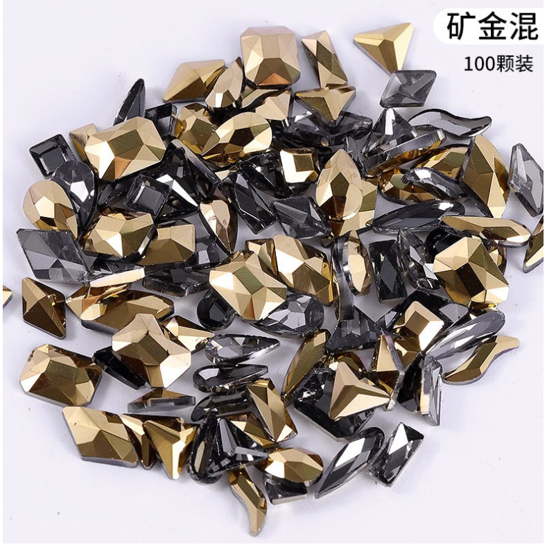 Set 100 viên đá khối chân bằng nhiều màu siêu sáng