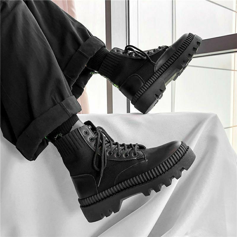 Giày Combat Boots nam cao cổ, độn đế siêu hot hit 2021