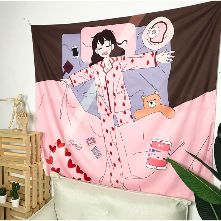 Tranh vải Cô gái ngủ - Décor nhà Sò