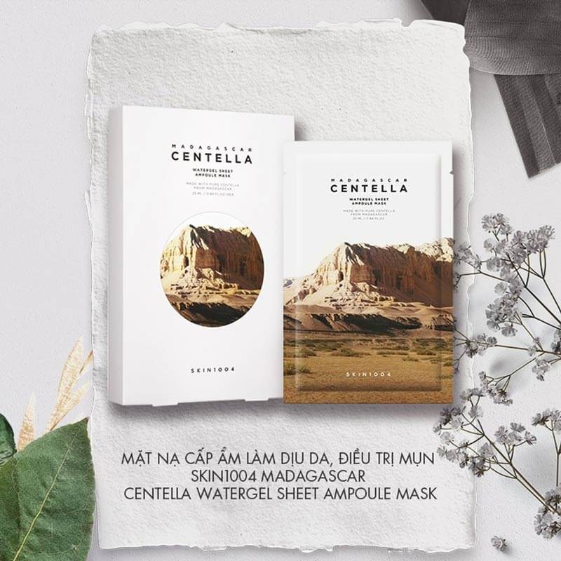 Mặt Nạ Rau Má Skin1004 Dịu Da Giảm Mụn Madagascar Centella Watergel Sheet Ampoule Mask 25ml - Khongcoson