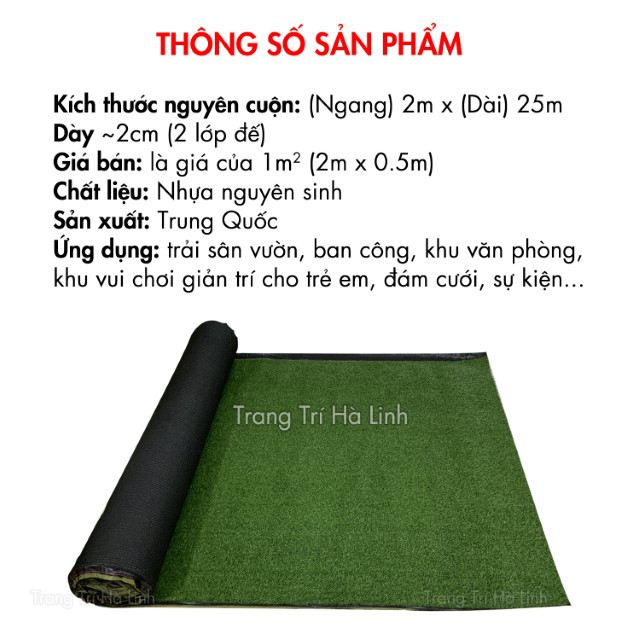 Thảm Cỏ Nhân Tạo Giá Rẻ 2cm Hàng Chuẩn Trang Trí Sân Vườn, Treo Dán Tường, Trong Nhà