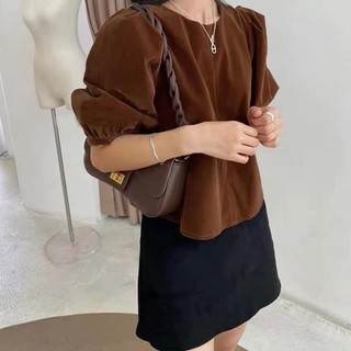 Áo nhung cổ tròn 2909AN