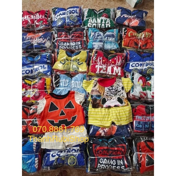 Bộ bé trai cotton phối nhiều hình cực đẹp
